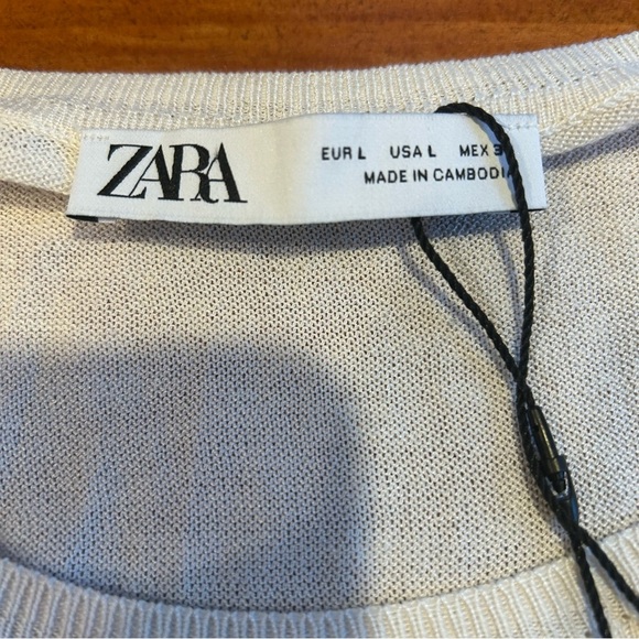 NWT Zara black/ivory striped lightweight sweater, size Large Nautical - Picture 3 of 10